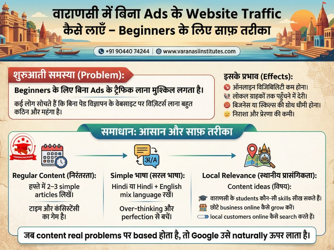 वाराणसी में बिना Ads के Website Traffic कैसे लाएँ